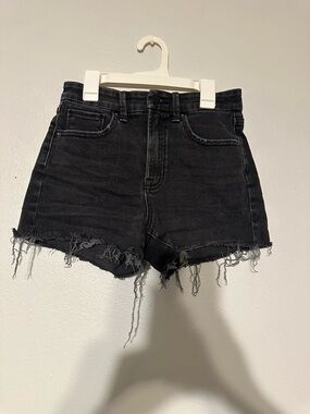 Altar'd State Black Distressed High-Rise Denim Shorts